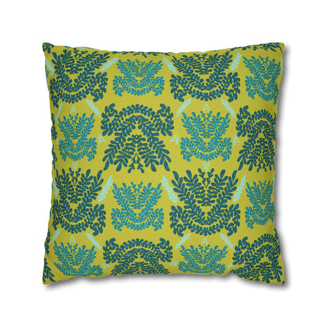 Teal Mint and Lime Botanical - Decorative Pillow Cover