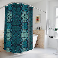 Blue and Teal Botanical - Shower Curtain