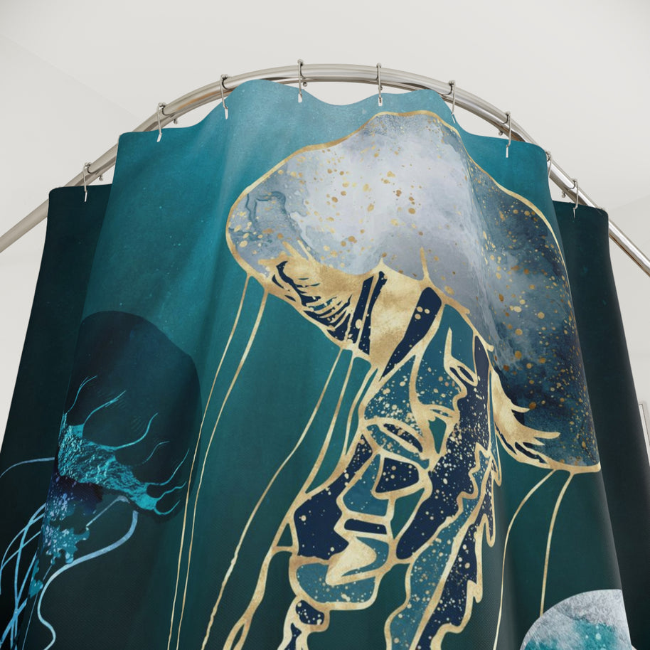 Metallic Jellyfish V - Shower Curtain