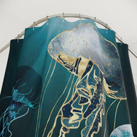 Metallic Jellyfish V - Shower Curtain