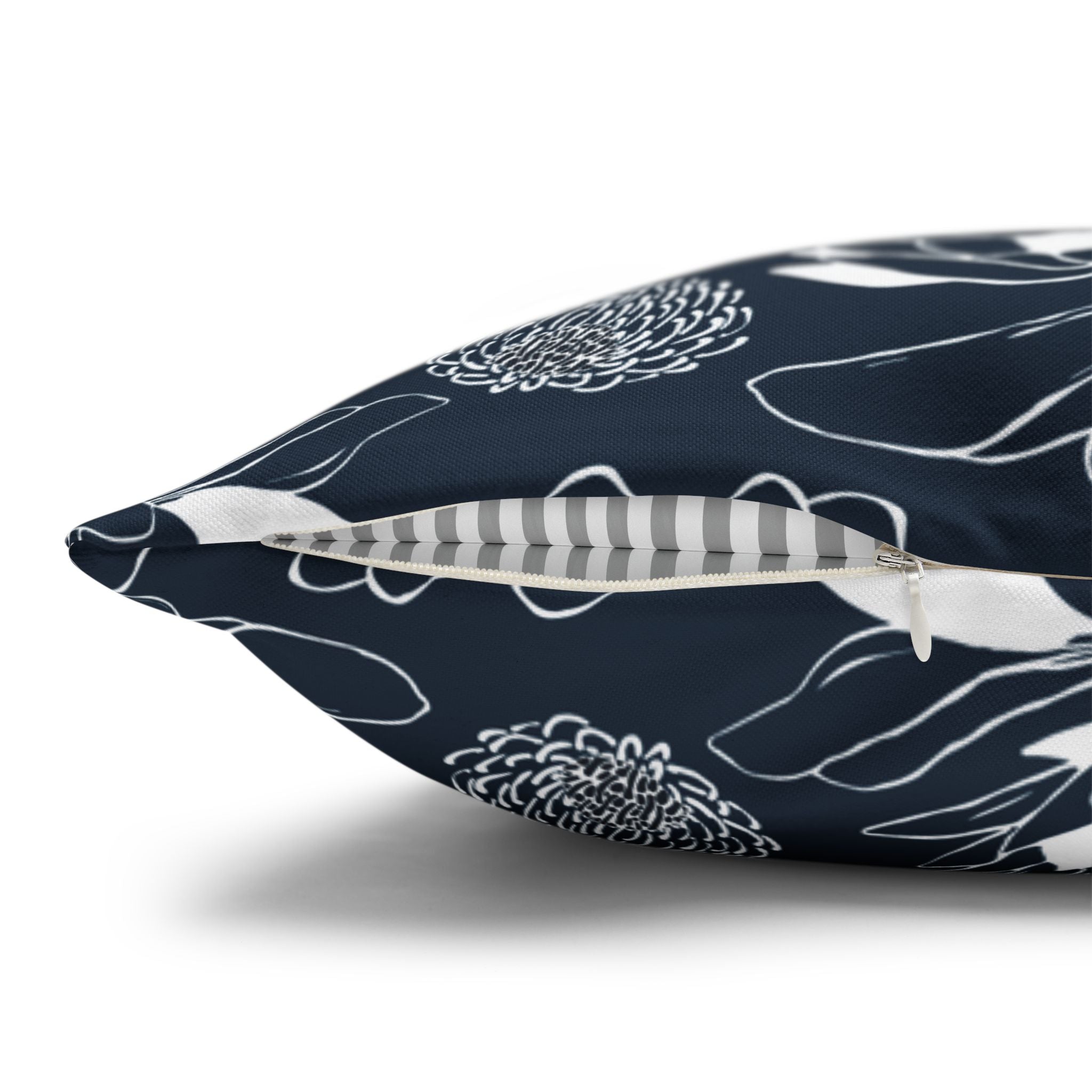 Protea Navy and White - Decorative Pillow Cover