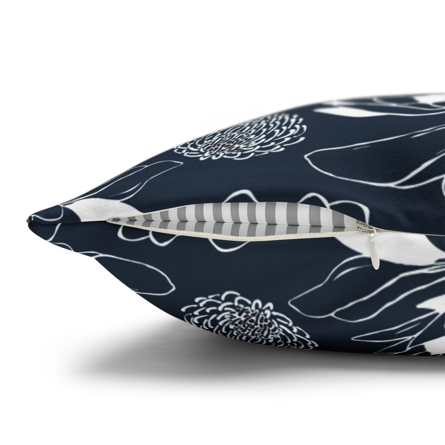 Protea Navy and White - Decorative Pillow Cover
