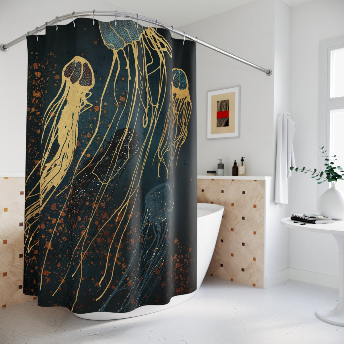 Metallic Jellyfish - Shower Curtain