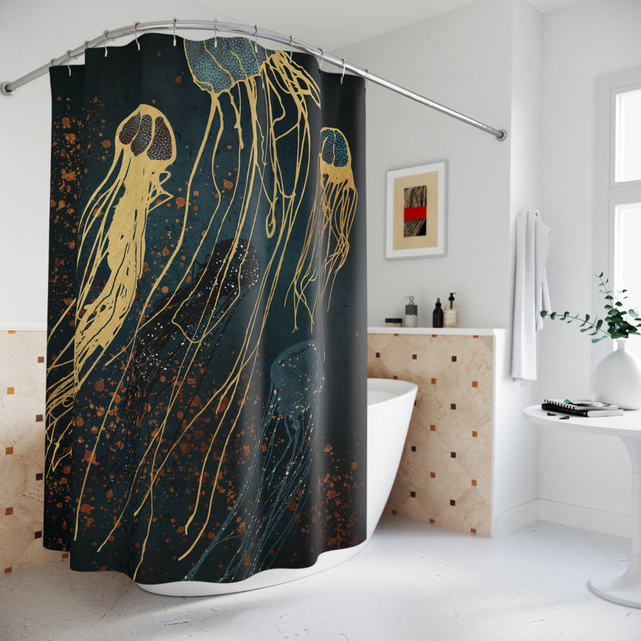 Metallic Jellyfish - Shower Curtain