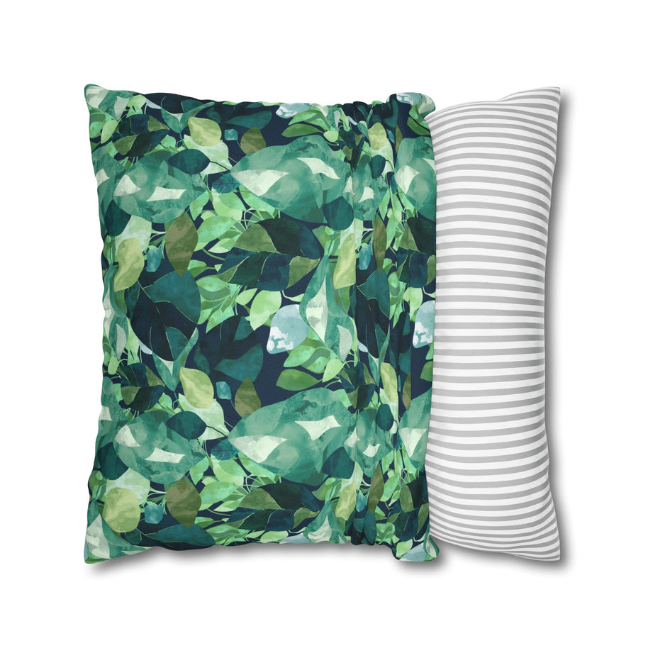 Botanical Leaves with Navy - Decorative Pillow Cover