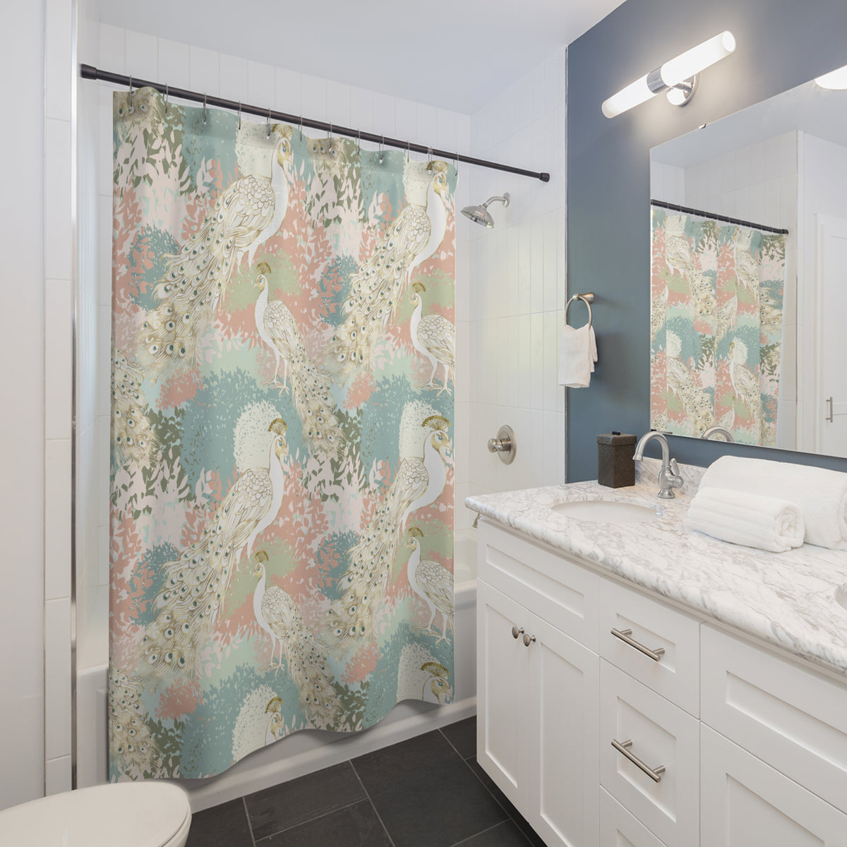 Peacock Garden - Shower Curtain