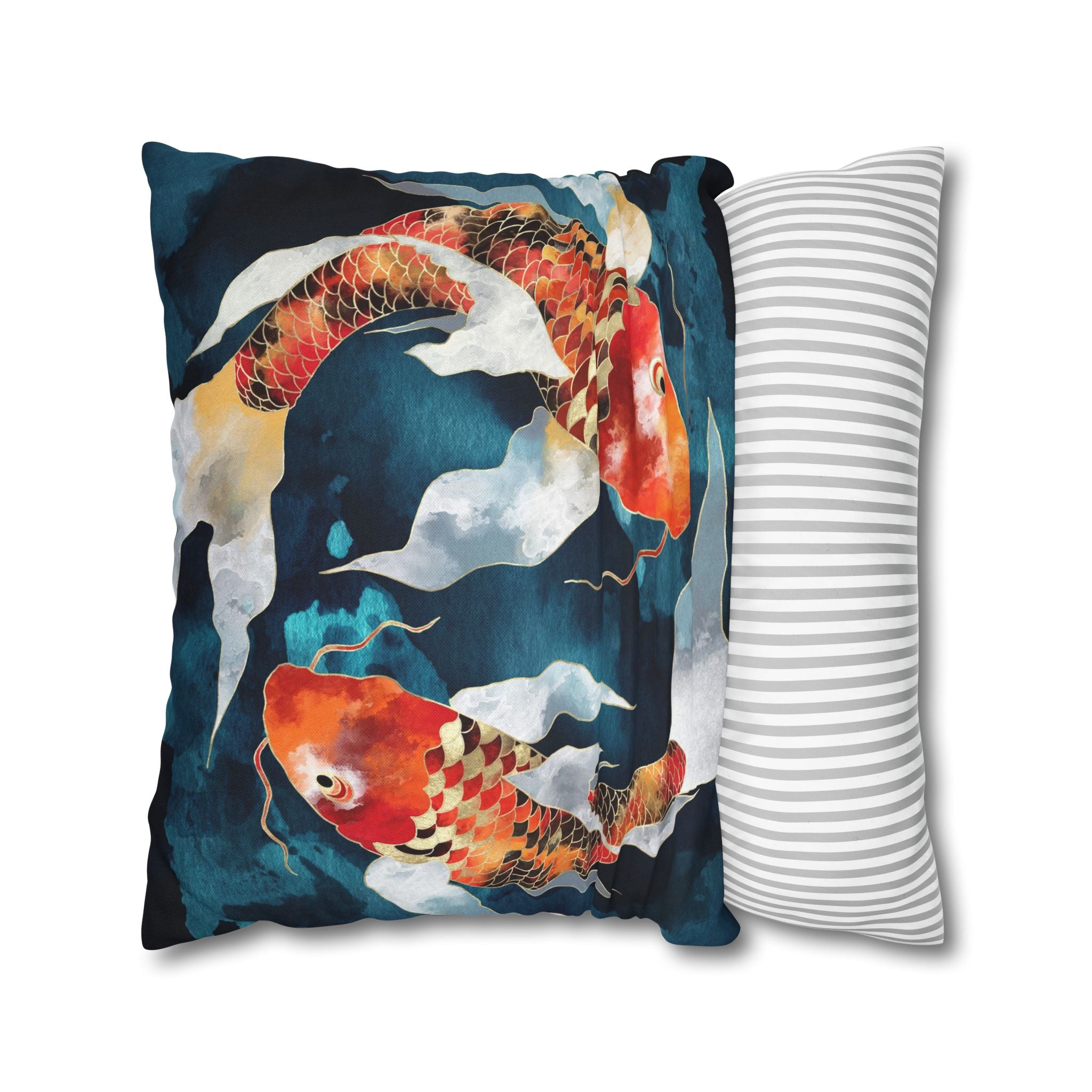 Metallic Koi II  - Decorative Pillow Cover