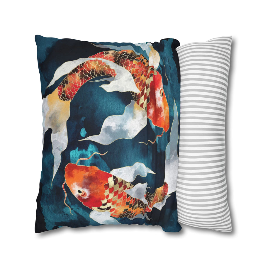 Metallic Koi II  - Decorative Pillow Cover