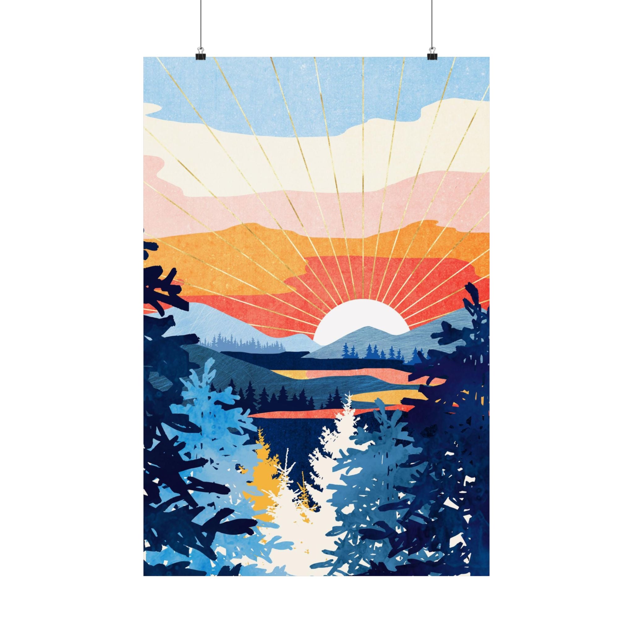 Sunset Lake - Poster Print - No Frame