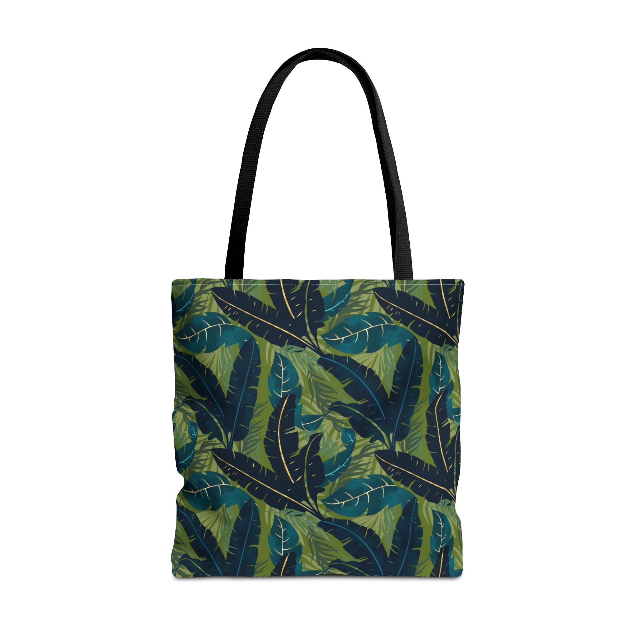 Botanical Navy Teal and Green Tropical Motif - Tote Bag