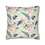 Swallows and Blossoms with Yellow - Decorative Pillow Cover