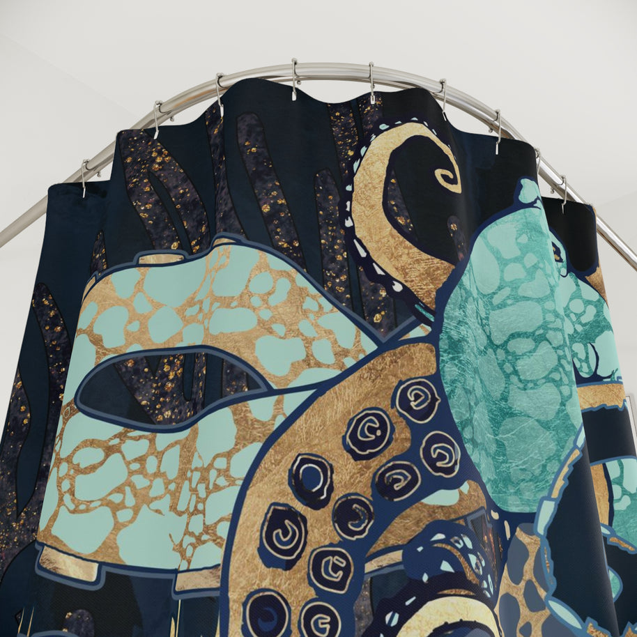 Metallic Octopus II - Shower Curtain