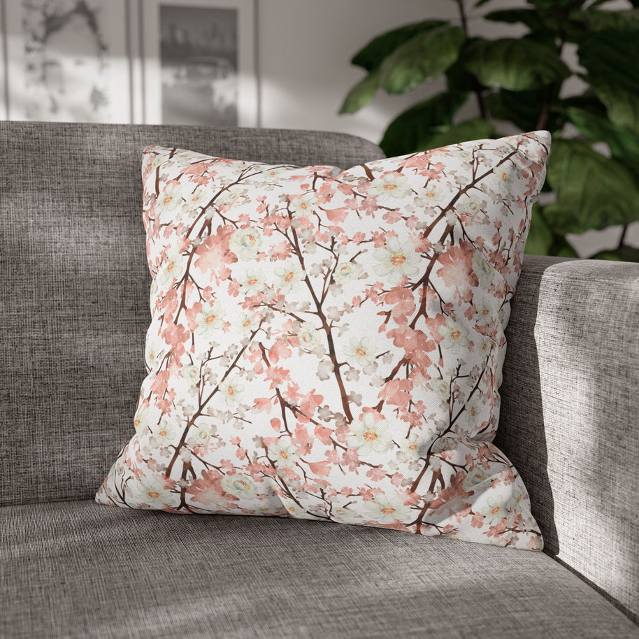 Botanical Blossoms with White - Decorative Pillow Cover