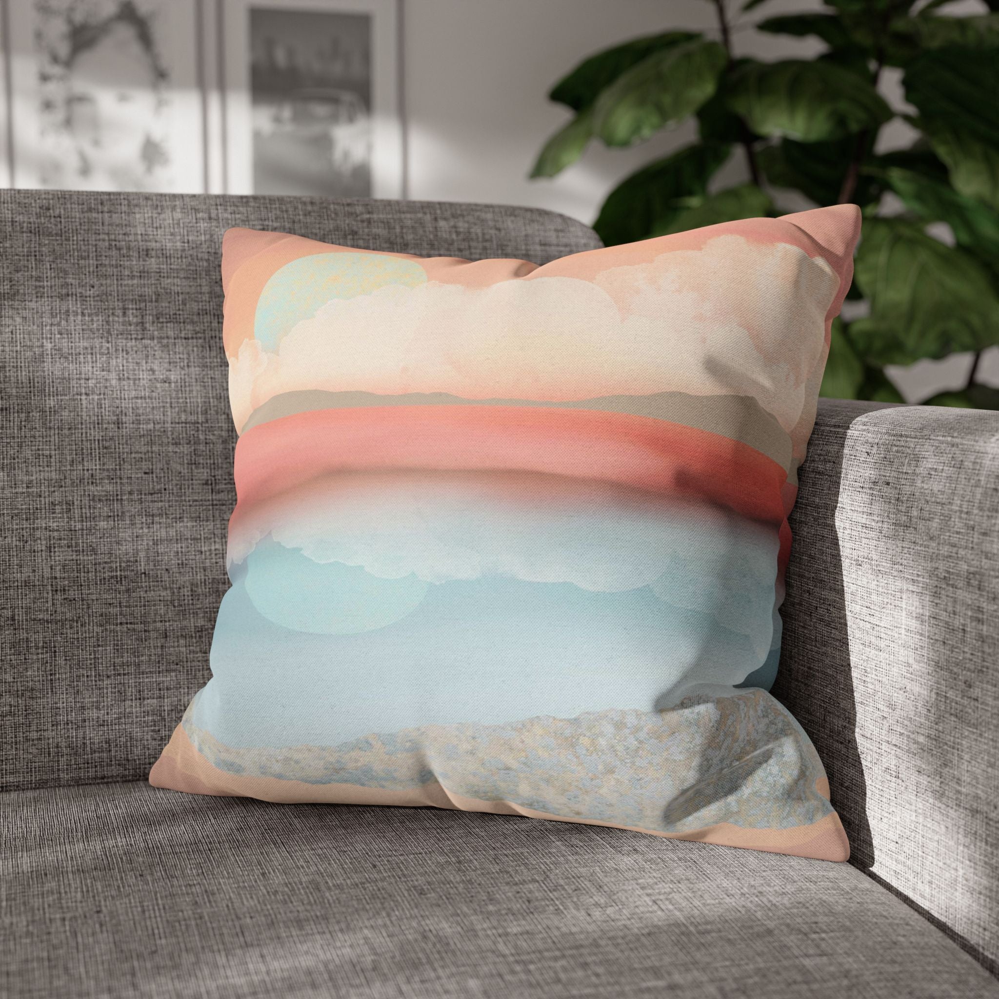 Mint Moon Beach - Decorative Pillow Cover