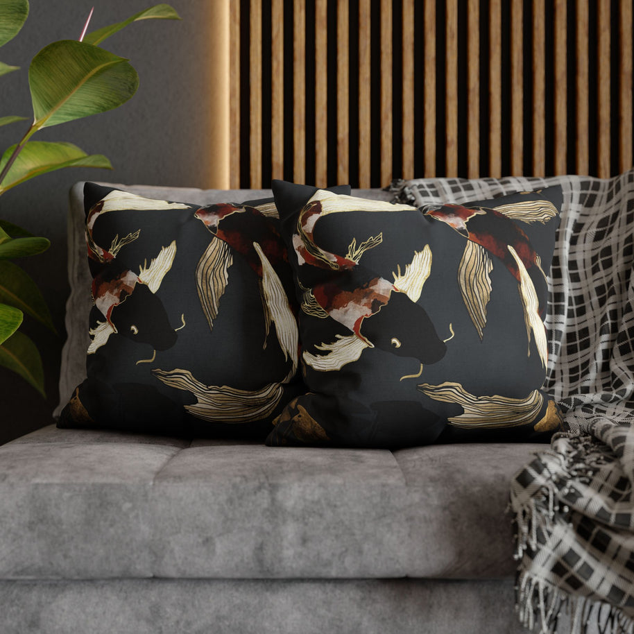 Metallic Koi IV - Decorative Pillow Cover
