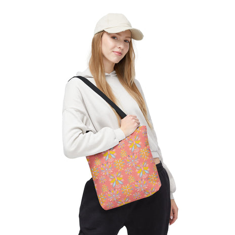 Hand Drawn Organic Pattern Yellow Blue and Pink - Tote Bag