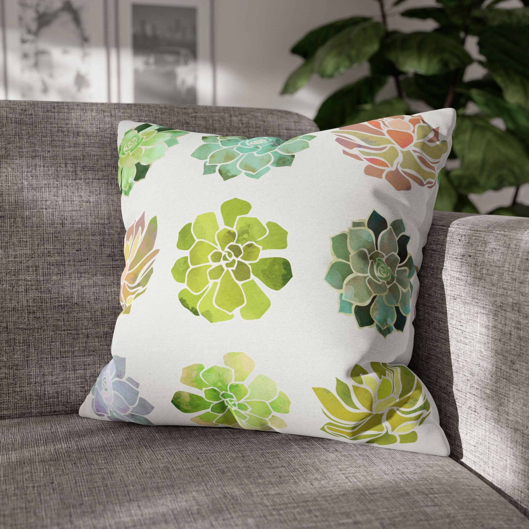 Spring Succulents - Decorative Pillow Cover