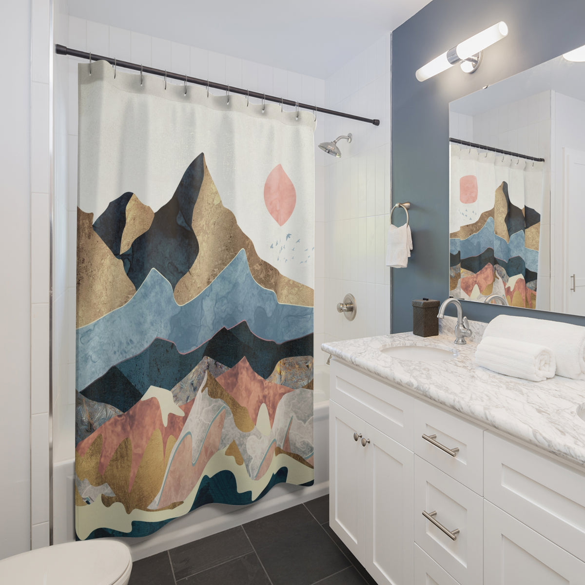 Golden Peaks - Shower Curtain