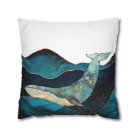 Modern Blue Whale - Decorative Pillow Cover
