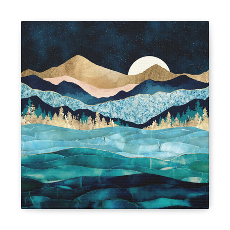 Midnight Ocean Matte Canvas, Stretched, No Frame