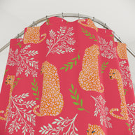 Botanical Leopard with Pink - Shower Curtain