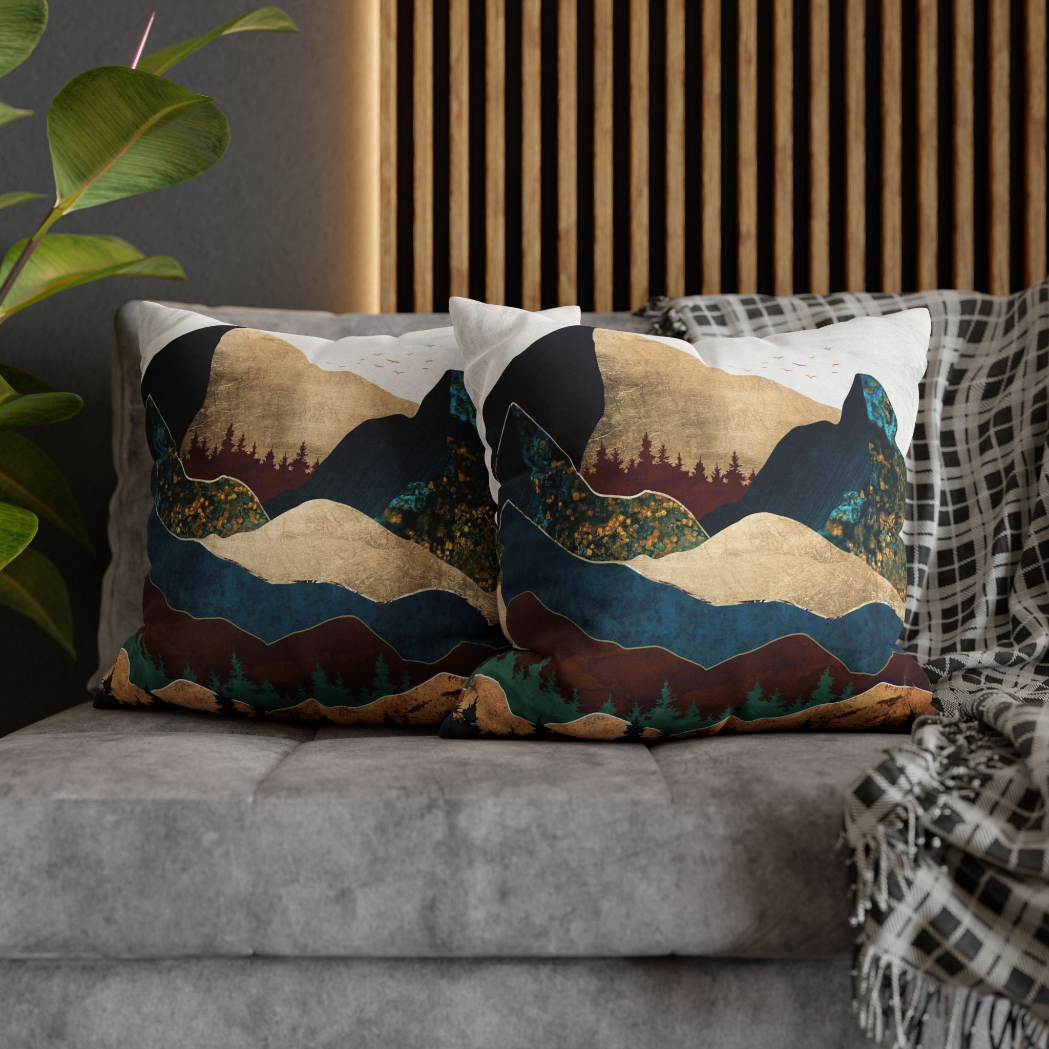 Malachite Mountains - Decorative Pillow Cover