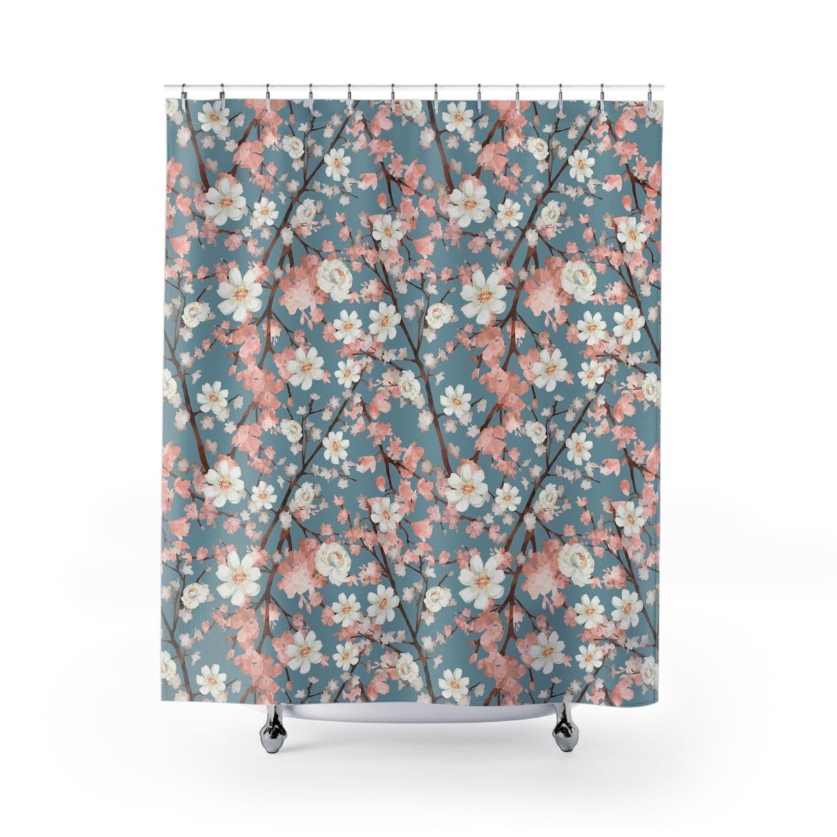 Botanical Blossoms with Blue - Shower Curtain