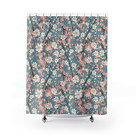 Botanical Blossoms with Blue - Shower Curtain