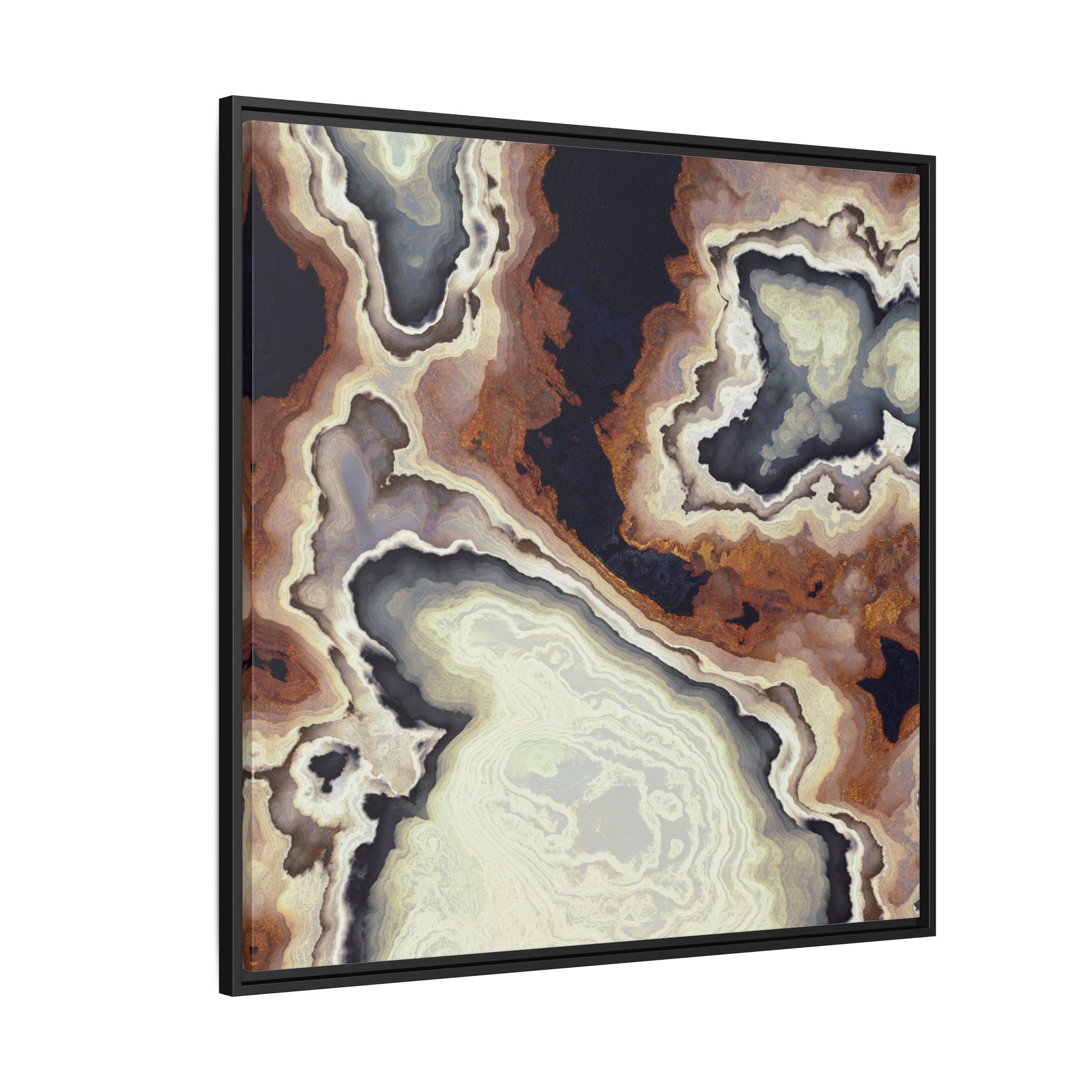 Ivory Agate Abstract - Matte Canvas, Framed (Multi-color)