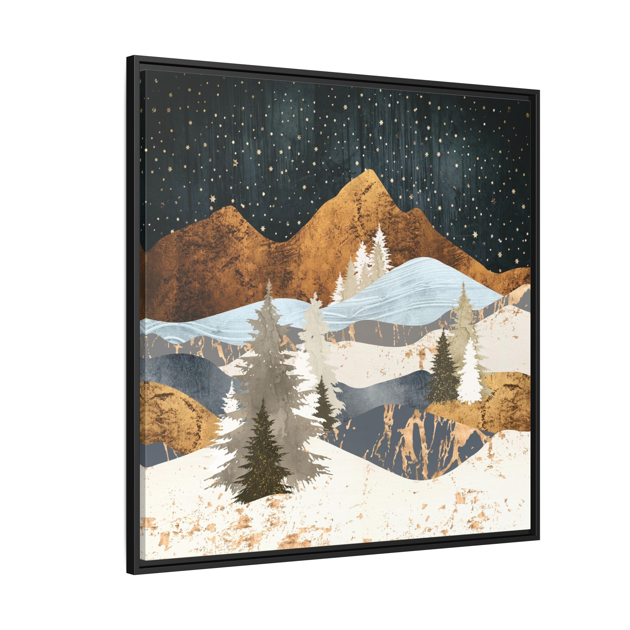 Winter Stars - Matte Canvas, Framed (Multi-color)