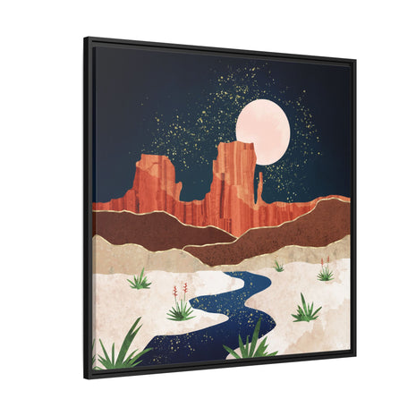 Desert Stars River - Matte Canvas, Framed (Multi-color)