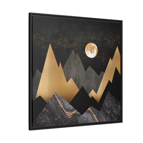 Golden Night Peaks - Matte Canvas, Framed (Multi-color)