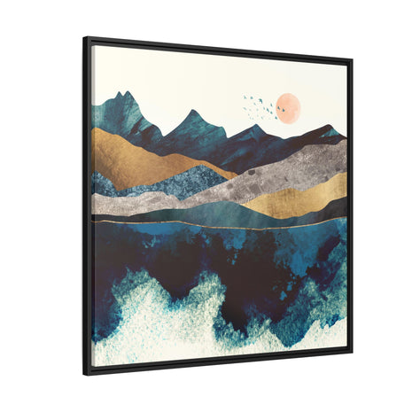 Blue Mountain Reflection - Matte Canvas, Framed (Multi-color)