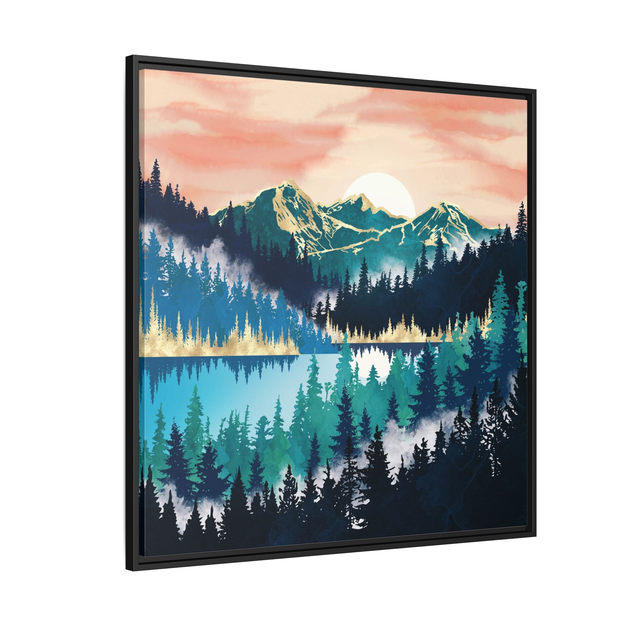 Lake Mist - Matte Canvas, Framed (Multi-color)