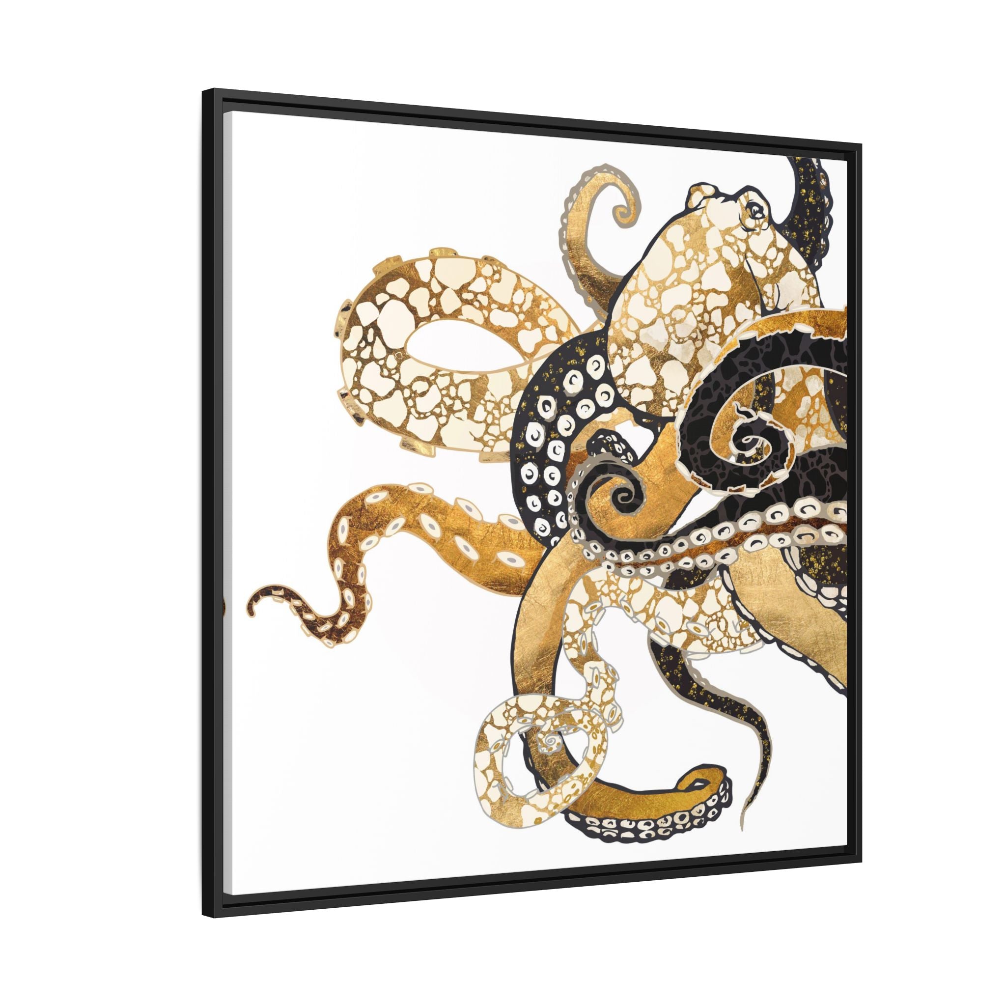 Metallic Octopus - Matte Canvas, Framed (Multi-color)