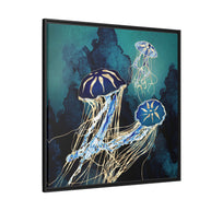 Metallic Jellyfish III - Matte Canvas, Framed (Multi-color)