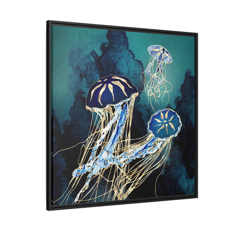 Metallic Jellyfish III - Matte Canvas, Framed (Multi-color)