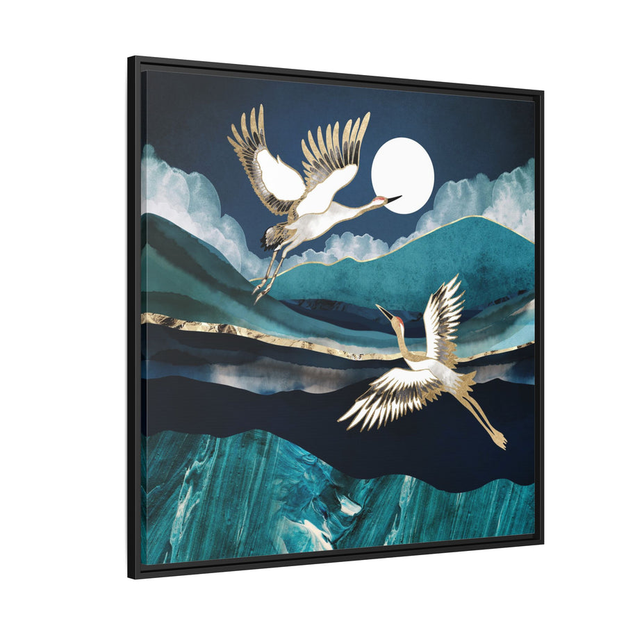 Midnight Cranes - Matte Canvas, Framed (Multi-color)