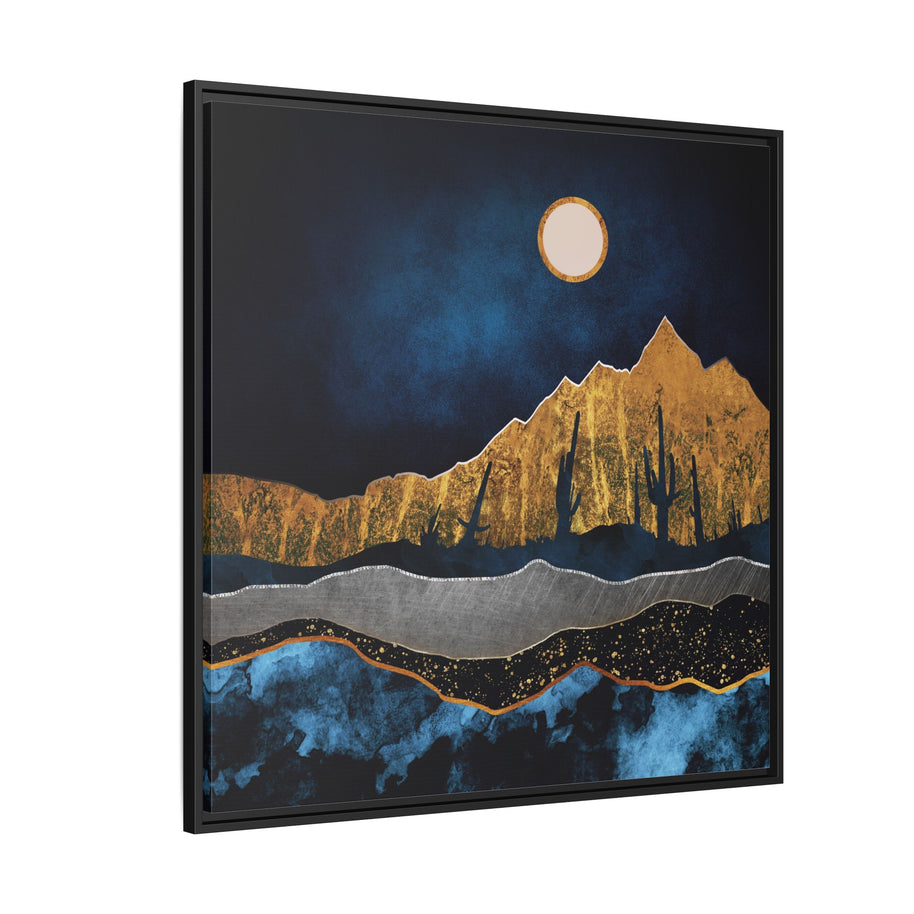 Midnight Desert Moon - Matte Canvas, Framed (Multi-color)