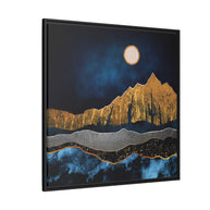 Midnight Desert Moon - Matte Canvas, Framed (Multi-color)
