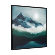 Midnight Moon Reflection - Matte Canvas, Framed (Multi-color)