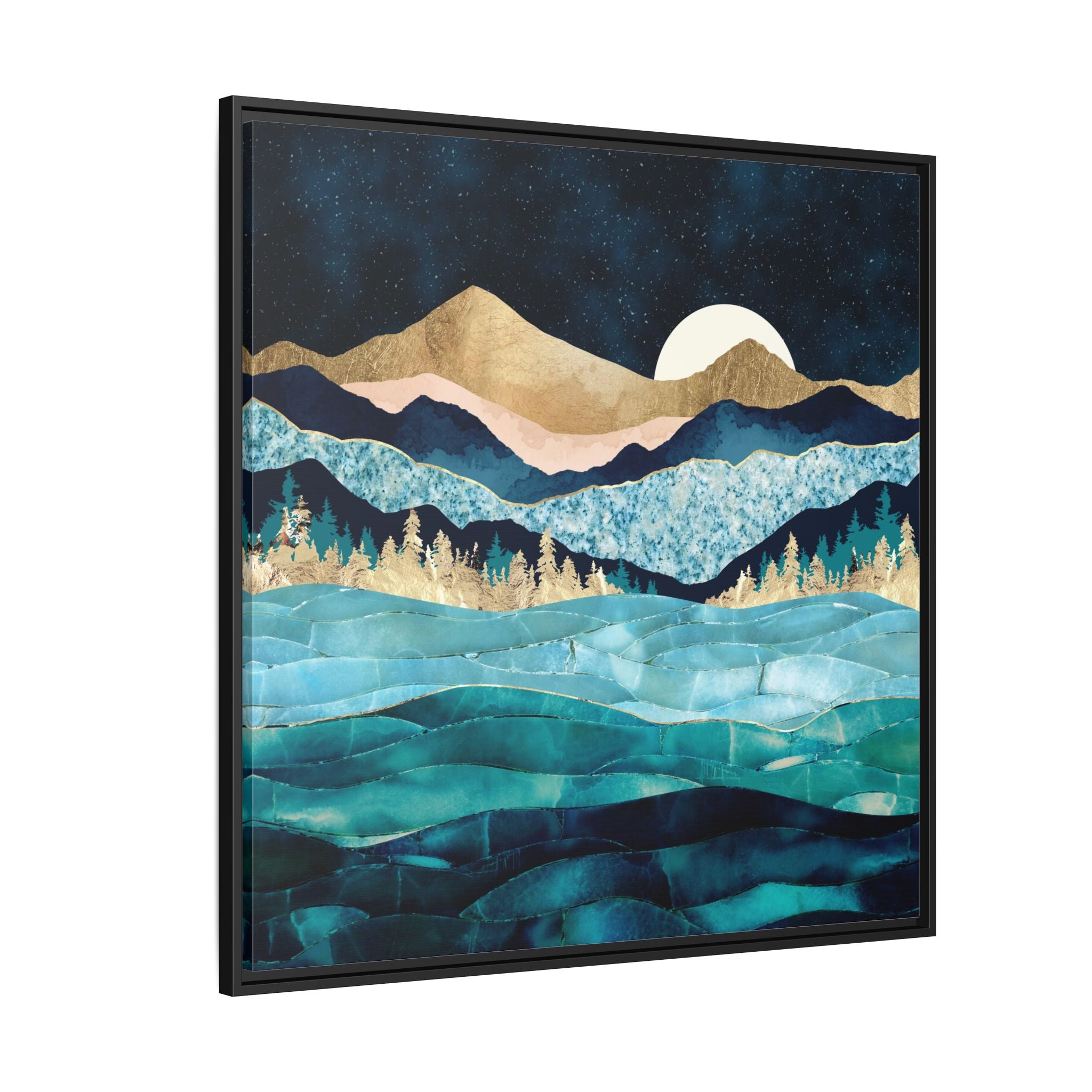 Midnight Ocean - Matte Canvas, Framed (Multi-color)