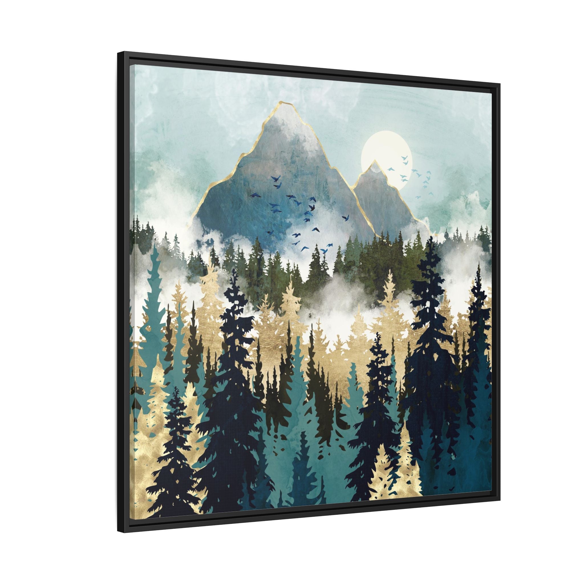 Misty Pines - Matte Canvas, Framed (Multi-color)