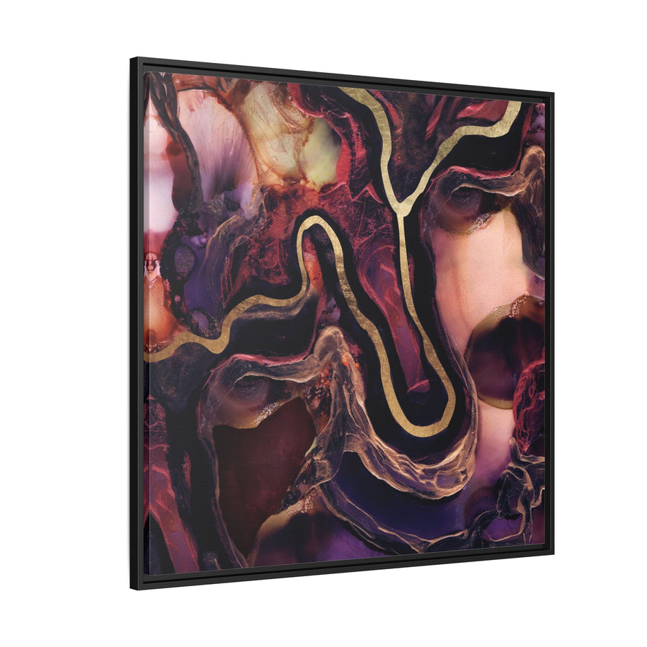 Golden River Abstract - Matte Canvas, Framed (Multi-color)
