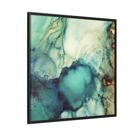 Teal Abstract - Matte Canvas, Framed (Multi-color)