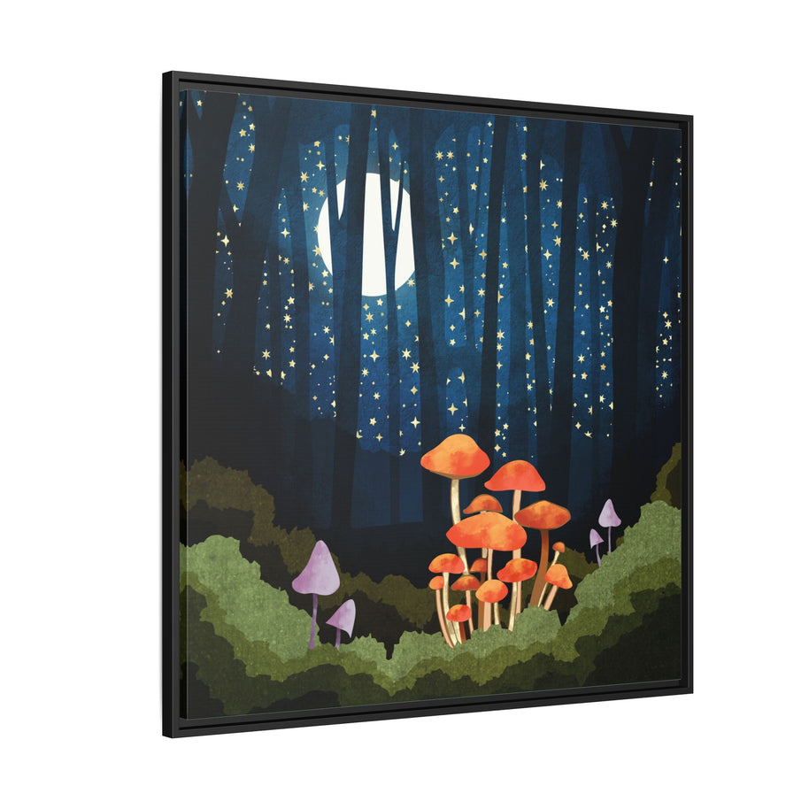Midnight Mushrooms - Matte Canvas, Framed (Multi-color)