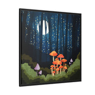 Midnight Mushrooms - Matte Canvas, Framed (Multi-color)