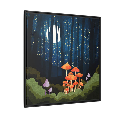 Midnight Mushrooms - Matte Canvas, Framed (Multi-color)