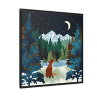 Winter Fox - Matte Canvas, Framed (Multi-color)
