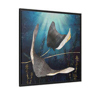 Metallic Stingray - Matte Canvas, Framed (Multi-color)